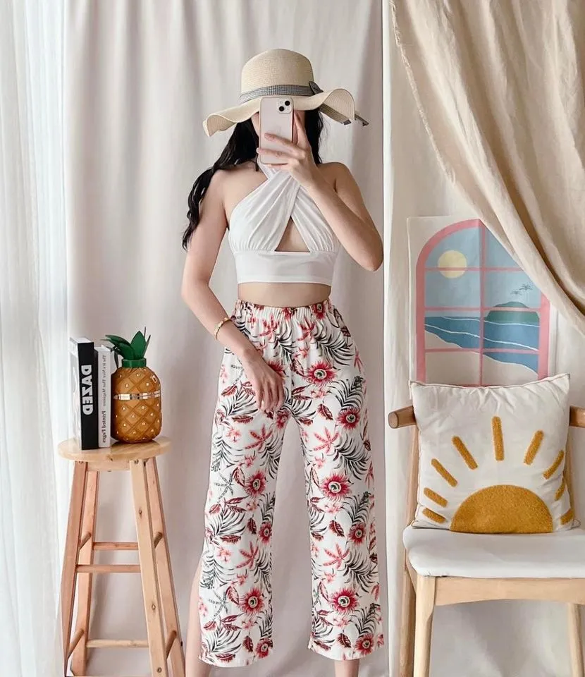 Square pants with slit | Shopee Philippines