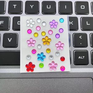 10 SHEETS สติกเกอร์เพชรสีมินิสติกเกอร์เพชรอะคริลิคสติกเกอร์พลอยรูปหัวใจรูปดาว