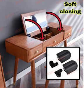 Adjustable flip up open chest lid hinge mirror dressing table soft close (heavy duty)