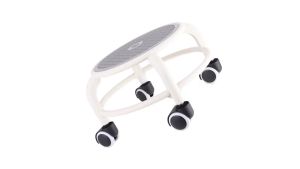 Roller Round Seat Low Stool 360 Degree Rotating Rolling Pedicure Stool Heavy Duty Footrest MovableStool High Weight Universal Pulley Wheel Stool for Garage Salon Home