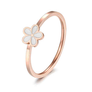 Cincin Wanita Titanium Bunga Simple Anti Karat Tidak Pudar Kepribadian Korea Flower Cincin