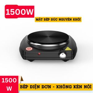 Bếp điện đơn công suất lớn 1500w dùng được cho tất cả các loại nồi nấu gang thép inox thuỷ tinh...