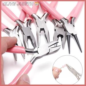 CISWGE Mini Pliers Diagonal Round Bent Needle Nose Handcraft Beading Insulated Cutter Pliers For Jewelry Making Tools