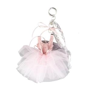 Elegant Ballet Shoe Charm With Handcrafted Bowknot Pearls Lace Accents Key Rings Pendant For Bags And Home Decors