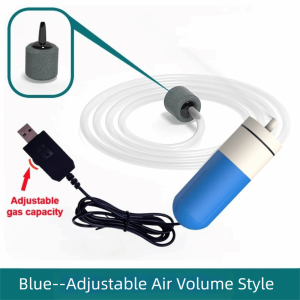 VIVIDI Im lặng Bơm nước cho cá Sạc USB mini Máy nén khí Di động Tốc độ điều chỉnh Bơm khí oxy Bể cá