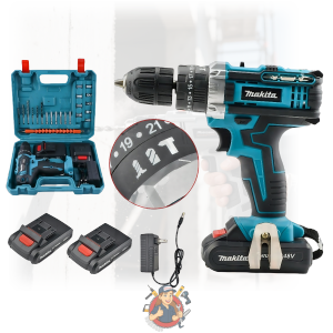 Makita Hand Drill Cordless Original 18V 128V Heavy Duty with 2PCS Battery and Charger