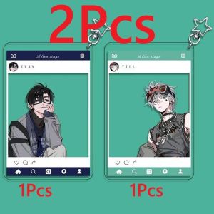 2Pcs/Set Anime TV ALIEN STAGE Transparent card Keychain Till Ivan Figure Bag Key Chain Acrylic Pendent Keyring