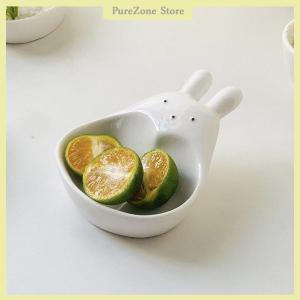 [PureZone] จานชามเซรามิคสามมิติลายกระต่ายการ์ตูนน่ารักสุดๆจานชามใส่อาหารกระต่ายขาว