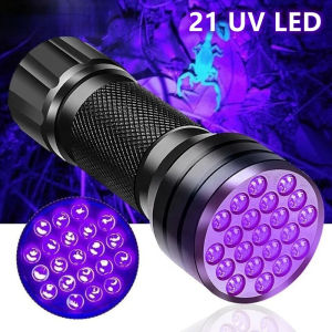 21 LED UV Ultraviolet Flashlight Blacklight 395NM Mini Torch Flash Lamp For  Urine Stains Portable Black Light Flashlights