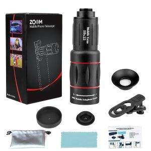 64x 36x 18x Mobile Telescope Monocular Lens Optical Zoom Original Cellphone Telescope Lens Mobile Lens Kits With Adjustable Clip Camera Lens For Phone Observation Survey Telephoto Lens Mobile Phone Screen Magnifying Glass Horizontal Or Vertical Install