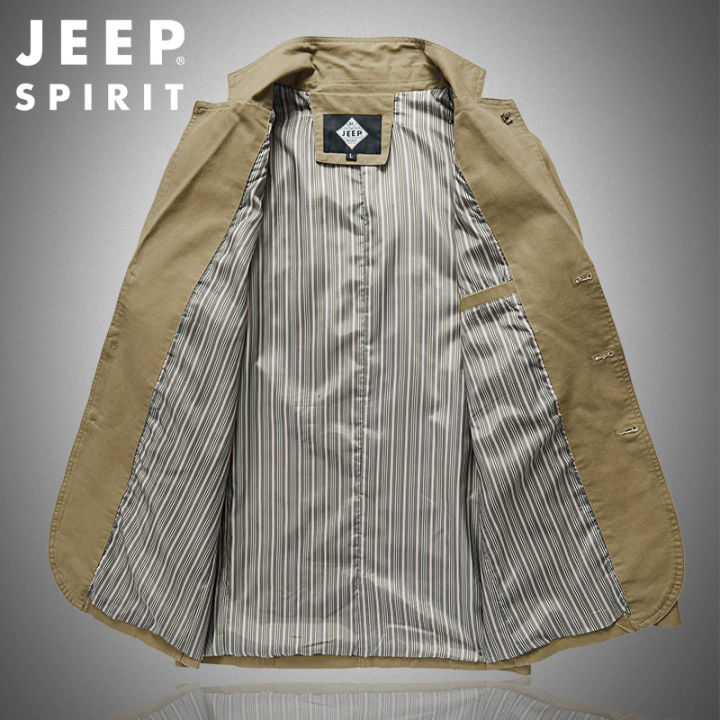 JEEP SPIRIT ชุดสูทผู้ชายใหม่เสื้อสูทผ้าฝ้ายเนื้อบางคอเสื้อทำงานเสื้อเบล ...