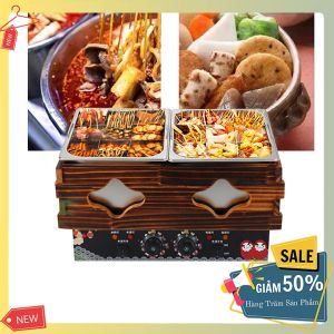 Nồi lẩu oden 18 ngăn nồi nấu lẩu xiên que tự chọn
