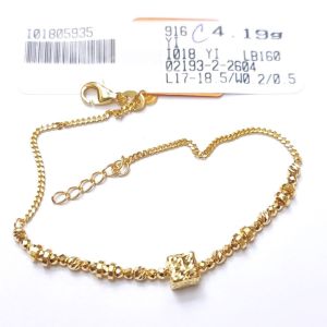JIN JING RANTAI TANGAN BALL EMAS 916 ORI 3.35G-5.63G