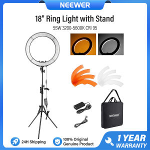 NEEWER 18" Ring Light with Stand 55W 5600K Large LED Ringlight with Cold Shoe and Phone Holder RL-18