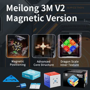 Moyu Meilong 2026 Magnetic 3M V2 3x3x3 Speed Cube Professional Cube Stickerless Magic Cube Puzzle