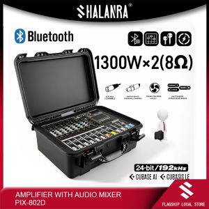 SHALANRA PIX-802D PRO Dual-Channel Professional Audio Mixer Built-in Amplifier 1300Wx2 High-Power