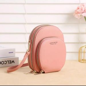 CJY BAGS#1823WOMENS BAG  LEATHER MATERIAL 3ZIPPER SHOULDER BAG FOR WOMEN