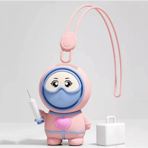 พัดลมห้อยคอคุณหมออวกาศ รุ่น  6087 พกพาขนาดเล็กมีสายคล้องคอ ปรับหมุนได้ 360° ลูกเล่นใบหน้าหมุนได้360° [มี2สี ขาว/ชมพู