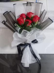 Hoa hồng sáp siêu thơm 5 bông bó to