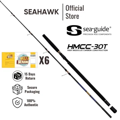 Team Seahawk Popping Black Gator 30T HIGH Carbon Saltwater Popping Rod | Sea Guide | Fast Action Rod