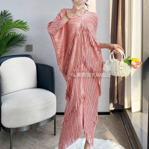 Nova quality⭐One person one pleat ⭐ Miyake crease advanced sense French fringe dress spring/summer niche design sense pleated dress