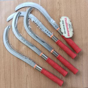 <1 cái\ngoặc cán đỏ> Liềm Cong cắt cành Liềm ngoặc cây ngoặc cỏ cắt buồng dừa tiện lợi