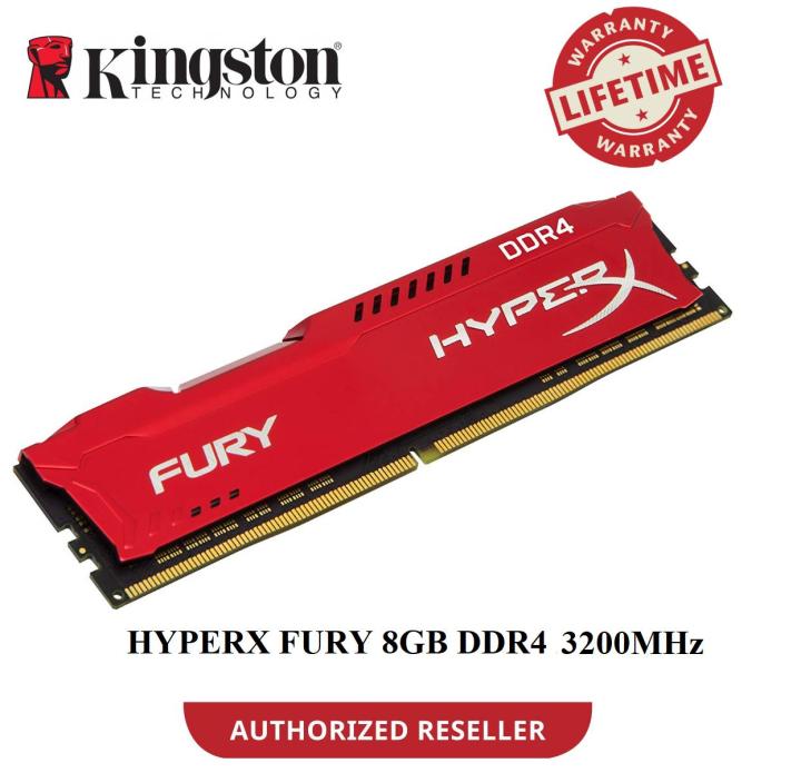 Kingston HyperX FURY 8GB 3200MHz DDR4 CL18 DIMM Red (HX432C18FR2