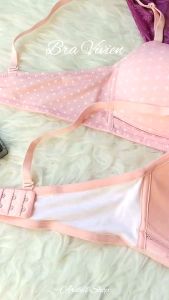 BRA VIVIEN (CN) CUP NET BH TANPA KAWAT WIRELESS BUSA TIPIS MOTIF POLKADOT UNDERWIRE PAKAIAN DALAM WANITA