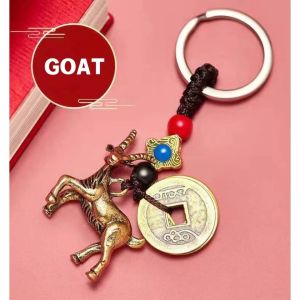 JASONGO123 Feng Shui Dragon Keychain BrassWealth and Prosperity Keychain CarOffice PendantOrnamentsBrass