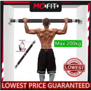 MCFIT Premium Hexagonal Hadfield Steel Pull Up Bar No Screw Needed Chin Up Bar Fitness Bar Safety Locker 200KG