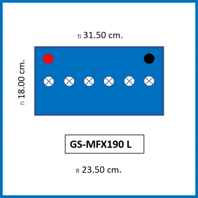 🎖แบตเตอรี่รถยนต์ GS รุ่น MFX190L / R MF 90Ah. พร้อมใช้ ไม่ต้องเติมน้ำ / สำหรับรถปิคอัพตู้SUV