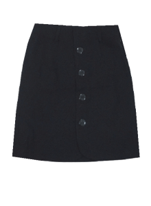 Chân Váy Kaki Cạp Cao Dài Chạm Gối Nút Cài Trước 142