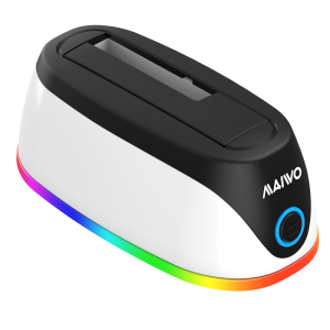 MAIWO HDD Docking Station RGB lighting SSD Enclosure HDD Casing USB3.0 5Gbps for 2.5"/3.5" Hard Disk ToolFree  Support Hard Drives to 20TB
