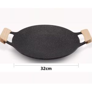 Korea Non-Stick BBQ Grill Pan Korean Outdoor Camping Indoor Frying Pan Kuali Leper Roti Canai Pancake Barbeque Grilling Stir Fry 韩国麦饭石不粘锅煎锅
