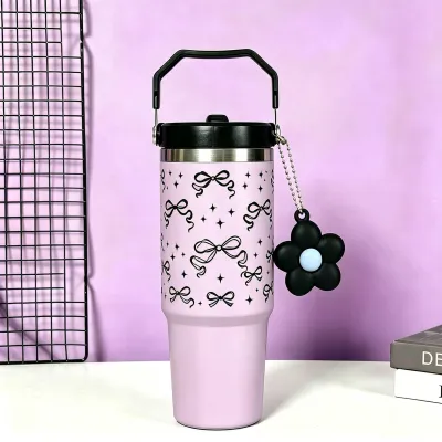 【BUY 1 Take 1】Tumbler 900ML 30Oz Thermos Cup Stainless Steel Straw Cup Outdoor Sports Cup Coffee Mug Hot And Cold Water Bottle Babalux