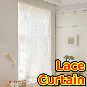 Elegant Short Curtain Window Lace Curtain with Ring Sheer Elegant Louver Lace Curtain for Bedroom