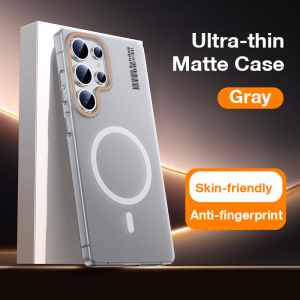 Sanptoch เคสโทรศัพท์แม่เหล็กแบบบางเนื้อด้านพิเศษสำหรับ Samsung Galaxy S25 / S24 / S23 / S22 Ultra Plus สำหรับ Magsafe ฝาครอบที่เป็นมิตรกับผิวสำหรับ S22 Samsung + S23 + S24 + S25 + เคสป้องกันลายนิ้วมือโปร่งแสง