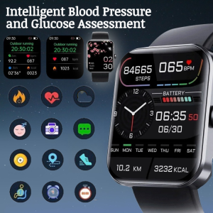 Smart Watch Painless Blood Glucose Measurement Heart Rate Blood Oxygen Monitoring Bluetooth Waterproof Sport Watch