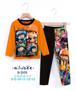 Ailubee Pyjamas Pajamas BOBOI BOY A2104 B2104 Boy Night Wear Nightwear Baju Tidur Tidor Kanak Kanak-Kanak Budak Lelaki
