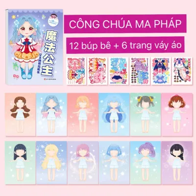 NEW 2025 sticker Dán trang điểm thay đồ búp bê công chúa animehình dán trang điểm thay đổi hình công chúa bóc dính.