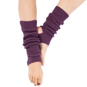 Women Girls Stirrup Leg Warmers Boot Cuffs Ribbed Knit Solid Color Toeless Knee High Socks for Latin Ballet Dance Yoga
