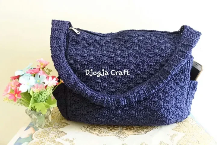 Djogja Klasik Tas Rajut Arumi Biru Dongker