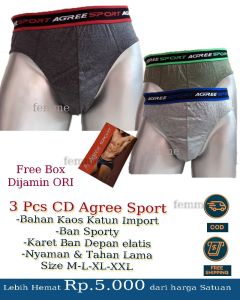 Femme OLs- Boxer Pria CD Celana/ Pakaian Dalam Boxer Pria Sport Agree n stay at home