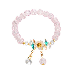 Corinna Korean New Sweet Daisy Flower Bracelet For Women Colorful Crystal Beaded Elastic Rope Bracelets Girl Party Wedding Jewelry Gifts