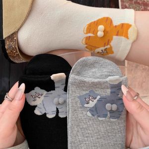 3D Cute Cat Socks - Black/White/Gray Breaths Softly | Ideal Couples Gift