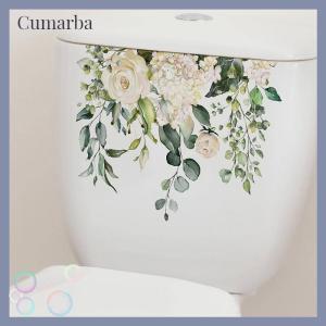 [Cumarba] Green Plant Leaves Flower Wall Sticker Bathroom Toilet Decor Living Room Cabinet Home Decoration Decals Beautify Self Adhesive Mural