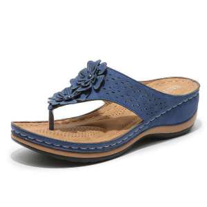 [Free Shipping] WomenS Sandals With Stitched Anti-Slip Design Lightweight Herringbone Wedge Heel Slippers Flat-Soled Shoes
