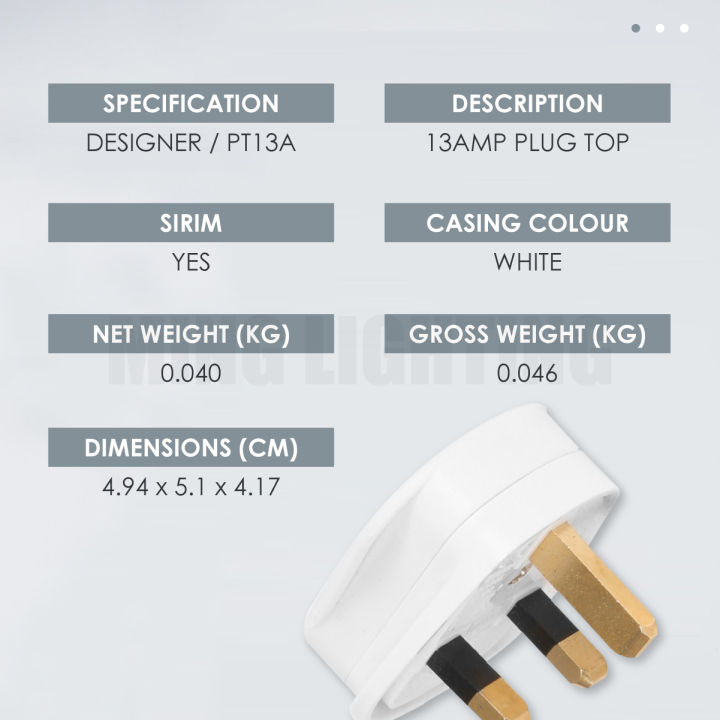 [SIRIM] 13A 3 Pin Plug Top Socket Plugtop Suis Electric Induction ...