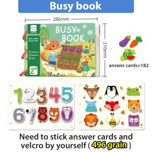 14/30Pages Kids Hand On Sticker Game Busy Book Reusable Early Educational Learning Cognition Toys LA