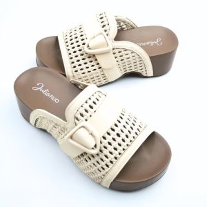 JULIA FILIO Comfort Ladies Wedges (JF265-036) Col:Bei/Cof Kasut Wanita Kasut Tumit Kasut Kasut Selesa Kasut Perempuan
